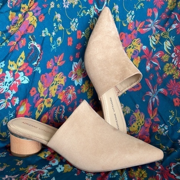 Brand New Adrienne Vittadini Glorie Slip On Wooden Heeled Mules Clogs - Picture 1 of 14